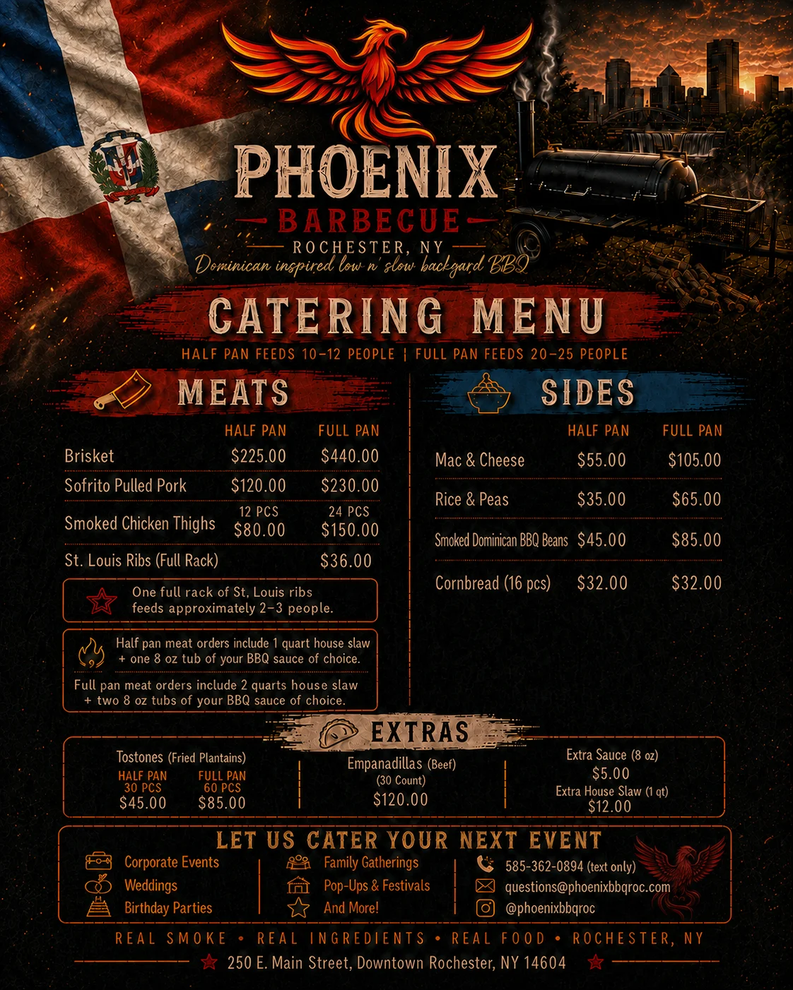 Phoenix Barbecue Catering Menu