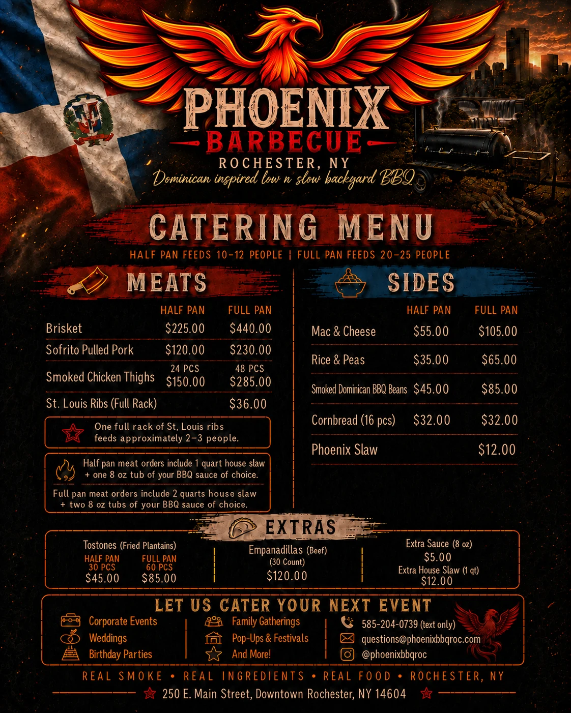 Phoenix Barbecue Catering Menu